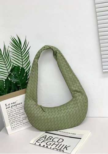 Dina Slouchy Intrecciato Leather Tote Green