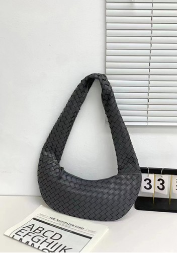 Dina Slouchy Intrecciato Leather Tote Grey
