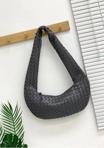 Dina Slouchy Intrecciato Leather Tote Grey