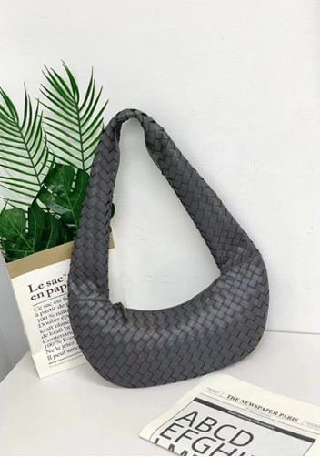 Dina Slouchy Intrecciato Leather Tote Grey