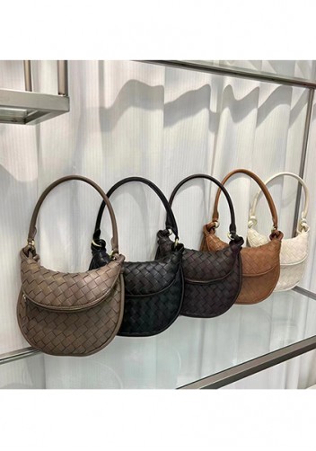 Gemini Woven Shoulder Small Bag Black
