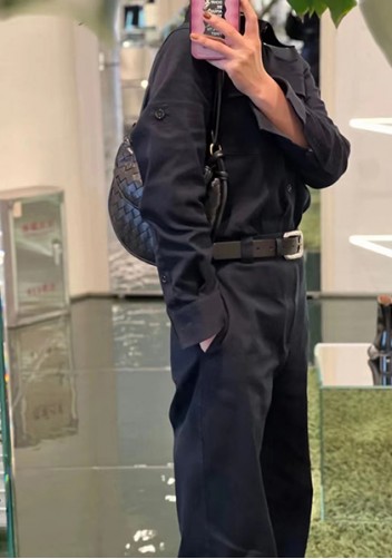 Gemini Woven Shoulder Small Bag Black