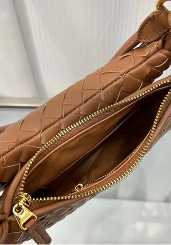 Gemini Woven Shoulder Small Bag Camel
