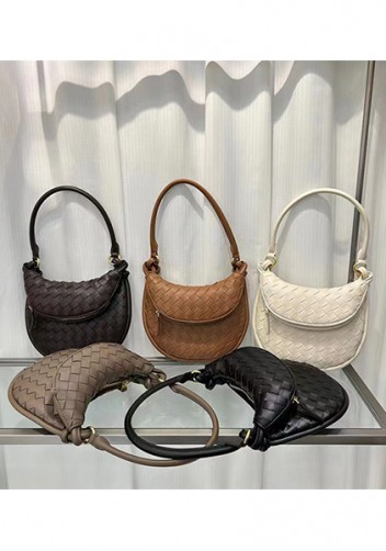 Gemini Woven Shoulder Small Bag Choco