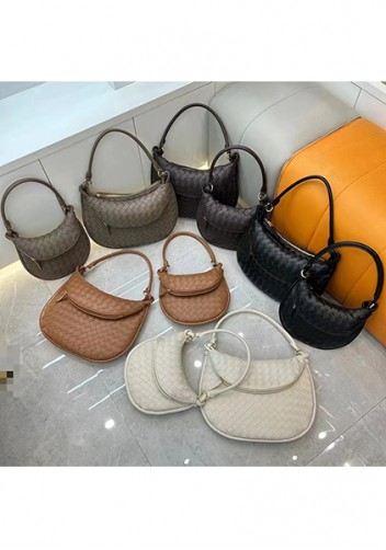 Gemini Woven Shoulder Small Bag Earthy Brown