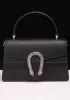 Jess Medium Top handle Leather Shoulder Bag Black