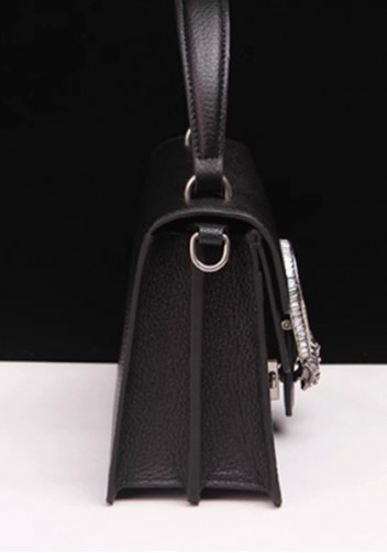 Jess Medium Top handle Leather Shoulder Bag Black