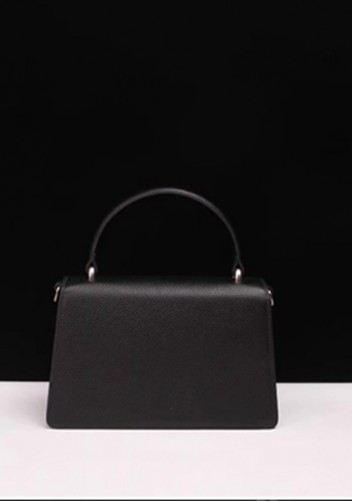 Jess Medium Top handle Leather Shoulder Bag Black