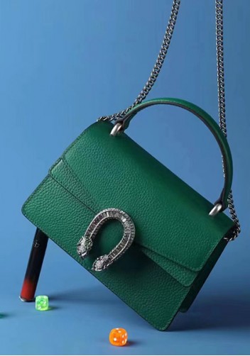 Jess Small Top handle Leather Shoulder Bag Green