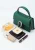 Jess Small Top handle Leather Shoulder Bag Green