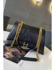 Bonnie Crush Vegan Leather Medium Chain Shoulder Bag Black