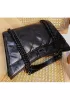Bonnie Quilted Vegan Leather Medium Chain Shoulder Bag Black