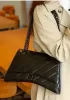 Bonnie Quilted Vegan Leather Medium Chain Shoulder Bag Black