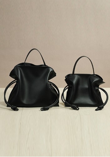 Salsa Medium Leather Clutch Two Straps Black