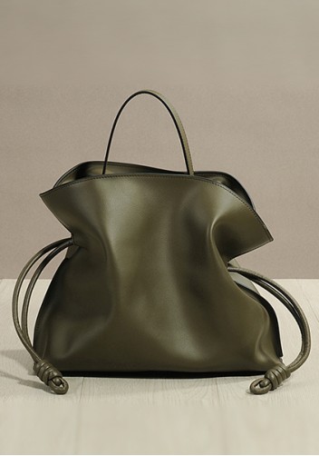 Salsa Medium Leather Clutch Two Straps Green