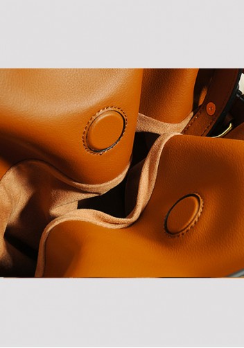 Salsa Mini Leather Clutch Two Straps Camel