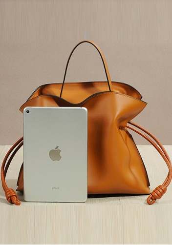 Salsa Mini Leather Clutch Two Straps Camel