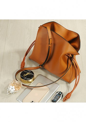 Salsa Mini Leather Clutch Two Straps Camel