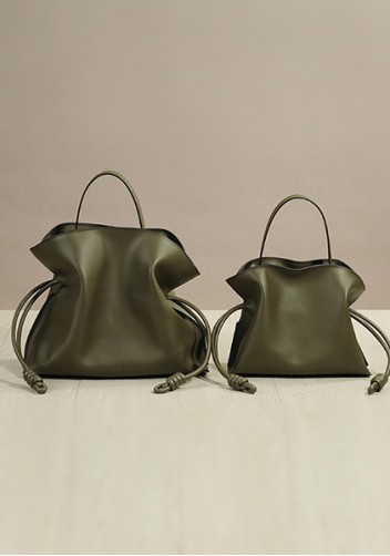 Salsa Mini Leather Clutch Two Straps Green