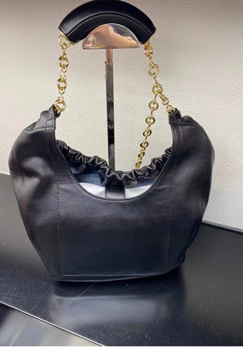 Salsa Leather Chain Shoulder Bag Black