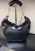 Salsa Leather Chain Shoulder Bag Black