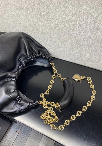 Salsa Leather Chain Shoulder Bag Black