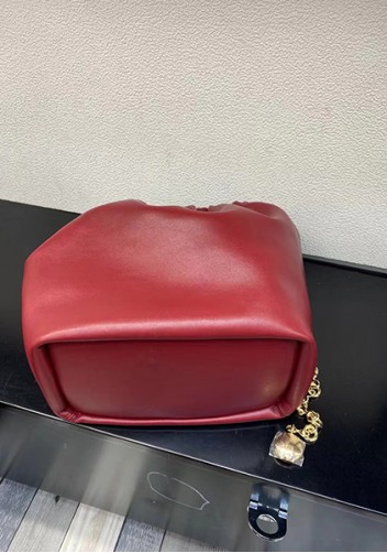 Salsa Leather Chain Shoulder Bag Burgundy