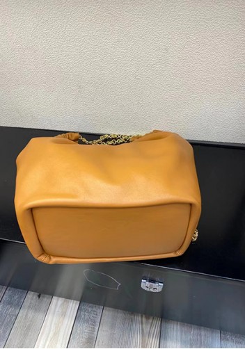 Salsa Leather Chain Shoulder Bag Camel