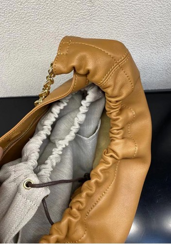 Salsa Leather Chain Shoulder Bag Camel