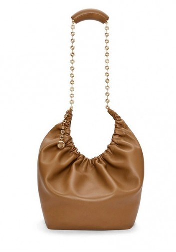 Salsa Leather Chain Shoulder Bag Camel
