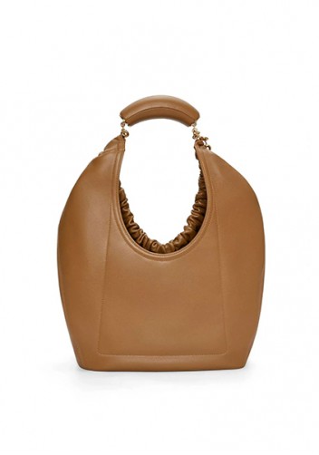 Salsa Leather Chain Shoulder Bag Camel