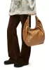Salsa Leather Chain Shoulder Bag Camel