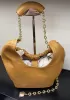 Salsa Leather Chain Shoulder Bag Camel