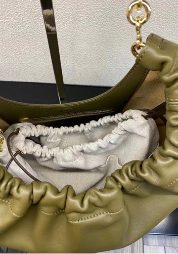 Salsa Leather Chain Shoulder Bag Green