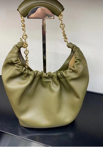 Salsa Leather Chain Shoulder Bag Green
