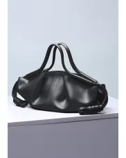 Salsa Leather Elongated Top Handle Shoulder Bag Black