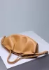Salsa Leather Elongated Top Handle Shoulder Bag Camel