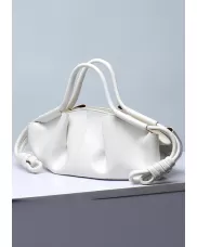 Salsa Leather Elongated Top Handle Shoulder Bag Cream