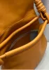 Salsa Satchel Pleated Leather Shoulder Bag Camel