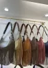 Shimanne Suede Leather Fringe Hobo Shoulder Bag Tan