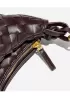 Gemini Woven Vegan Leather Medium Shoulder Bag Choco