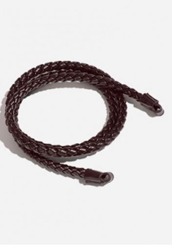 Gemini Woven Vegan Leather Medium Shoulder Bag Choco