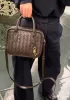 Dina Vacation Intrecciato Leather Shoulder Bag Choco
