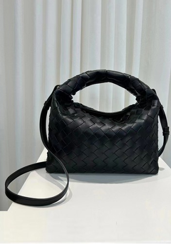 Dina Mini Intrecciato Leather Tote Black