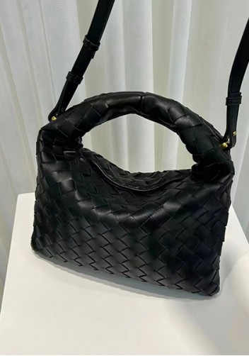 Dina Mini Intrecciato Leather Tote Black