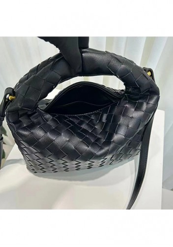 Dina Mini Intrecciato Leather Tote Black