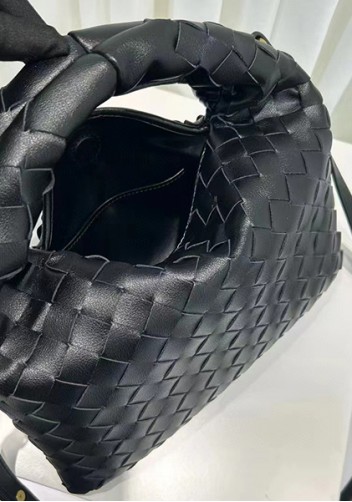 Dina Mini Intrecciato Leather Tote Black