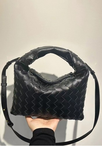 Dina Mini Intrecciato Leather Tote Black