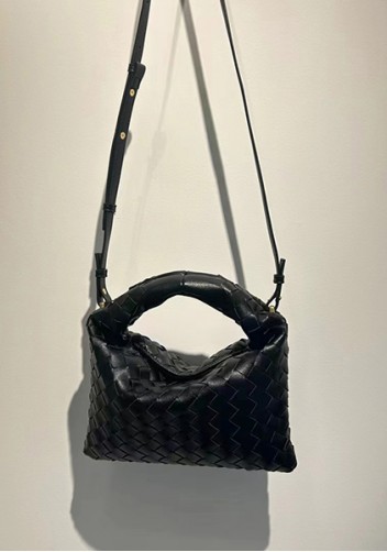 Dina Mini Intrecciato Leather Tote Black