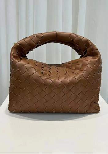 Dina Mini Intrecciato Leather Tote Camel